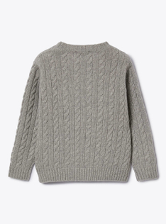 Maglione a trecce in lana - Grigio | Il Gufo