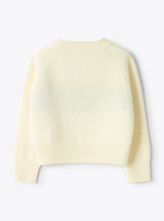 Wool sweater with embroidery and rhinestones - White | Il Gufo
