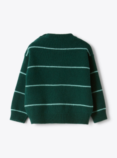 Pull en laine à rayures - Vert | Il Gufo
