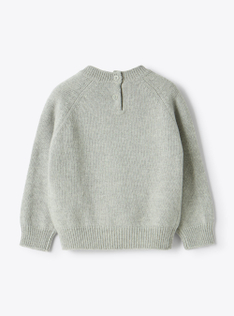 Wool sweater with embroidery and sequins - Grey | Il Gufo