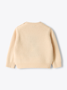 Merino wool sweater with a cat design - Pink | Il Gufo