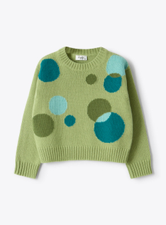 Patterned merino wool sweater - Green | Il Gufo