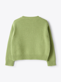 Patterned merino wool sweater - Green | Il Gufo