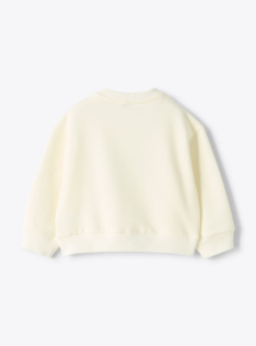 Cotton sweatshirt with logo embroidery - White | Il Gufo