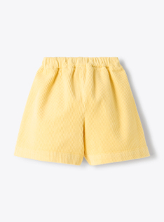 Velvet bermuda shorts with pleats - Yellow | Il Gufo