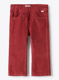 Pantalon évasé en velours côtelé - Rouge | Il Gufo