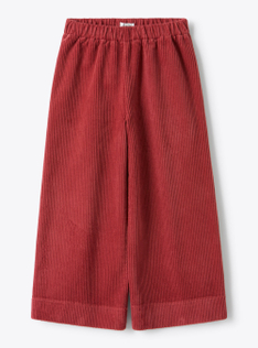 Pantalon large en velours côtelé. - Rouge | Il Gufo