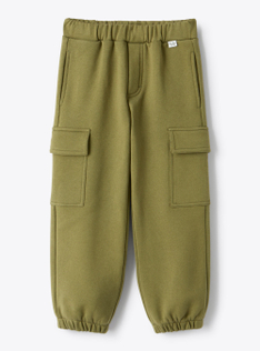 Cargo pants in fleece - Green | Il Gufo