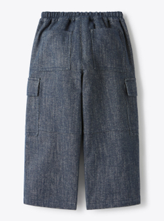 Cargo pants in cotton blend - Blue | Il Gufo