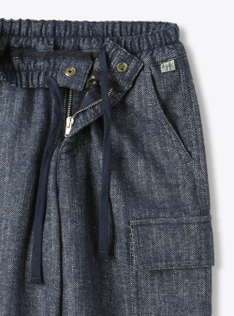 Cargo pants in cotton blend - Blue | Il Gufo