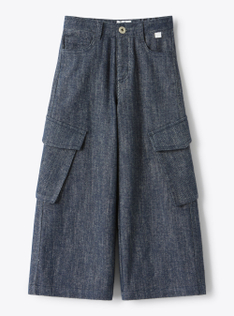 Cargo pants with wide legs - Blue | Il Gufo