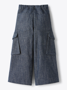Cargo pants with wide legs - Blue | Il Gufo