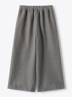 Pantalon wide leg en velours lisse - Gris | Il Gufo