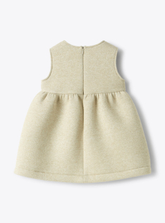 Abito scamiciato in neoprene lurex - Beige | Il Gufo