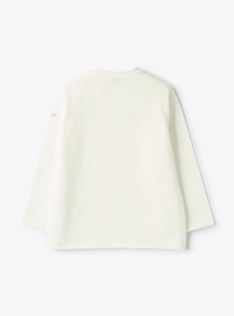 Langarm-T-Shirt aus gebürstetem Trikot - Weiss | Il Gufo