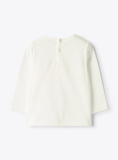 Langarm-T-Shirt mit Teddybär - Weiss | Il Gufo