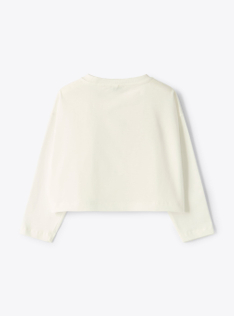 Long-sleeve t-shirt with floral print - White | Il Gufo