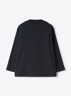Langarm-T-Shirt mit Aufdruck - Blau | Il Gufo