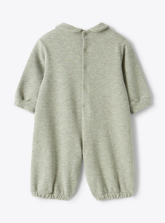 Tutine en molleton avec un pingouin - Gris | Il Gufo