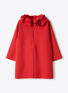 Dress in Sensitive® Fabrics with ruffles - Red | Il Gufo