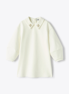Abito in Sensitive® Fabrics con strass - Bianco | Il Gufo