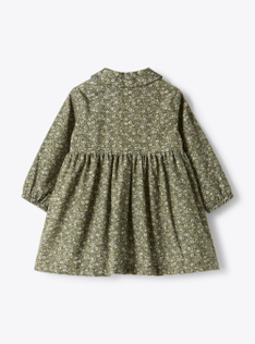 Floral corduroy dress - Green | Il Gufo