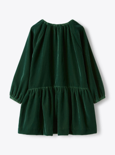 Robe évasée en velours lisse - Vert | Il Gufo