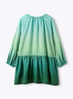 Trapeze dress with a gradient pattern - Light blue | Il Gufo