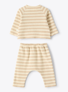 Ensemble en maille à rayures - Beige | Il Gufo