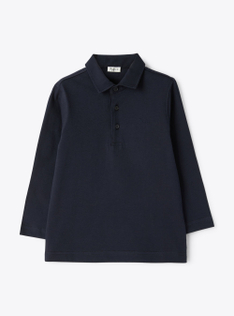 Polo a maniche lunghe in jersey - Blu | Il Gufo