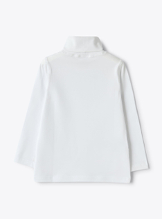 T-shirt dolcevita in jersey bianco - Bianco | Il Gufo