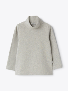 High-neck long-sleeved T-shirt - Grey | Il Gufo
