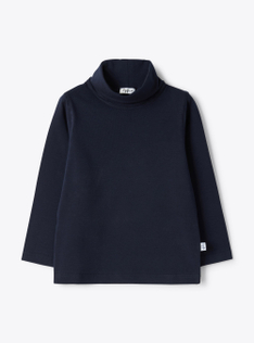 T-shirt dolcevita in jersey blu - Blu | Il Gufo
