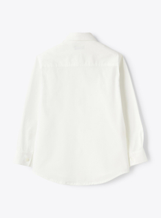 Stretch poplin shirt with breast pocket - White | Il Gufo