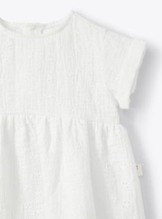 Kleid mit Höschen aus weißer Sangallo-Spitze - Weiss | Il Gufo