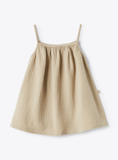 Abito in garza di cotone organico - Beige | Il Gufo