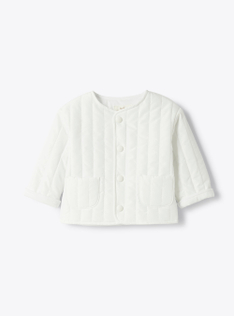 Padded jacket made from upcycled microfiber - White | Il Gufo