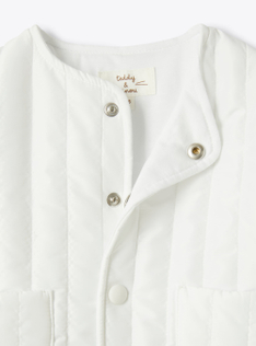 Padded jacket made from upcycled microfiber - White | Il Gufo