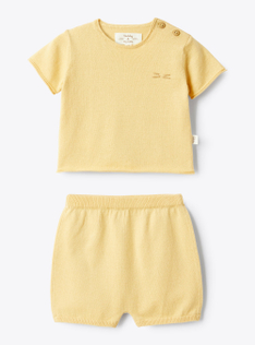 Completo in maglia di cotone organico - Arancione | Il Gufo