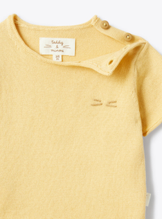 Completo in maglia di cotone organico - Arancione | Il Gufo