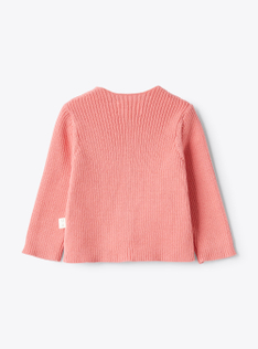 Cardigan in cotone organico - Fucsia | Il Gufo