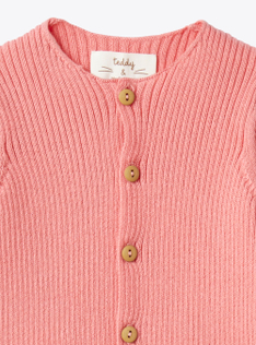 Cardigan in cotone organico - Fucsia | Il Gufo