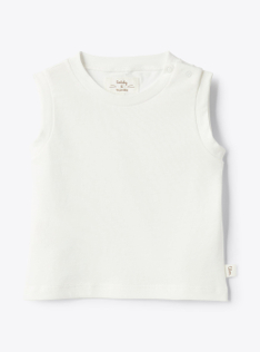 Top in jersey di cotone organico - Bianco | Il Gufo