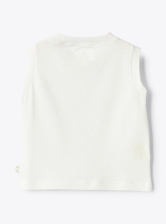 Top in jersey di cotone organico - Bianco | Il Gufo