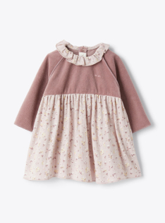 Kleid aus Chenille und Bio-Gaze - Violett | Il Gufo