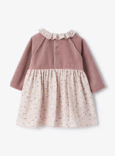 Kleid aus Chenille und Bio-Gaze - Violett | Il Gufo