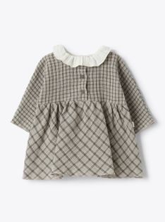Kleid aus Bio-Gaze - Grau | Il Gufo