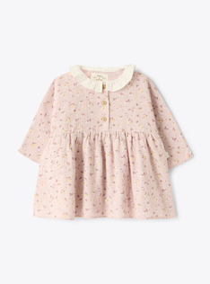 Kleid aus Bio-Gaze - Violett | Il Gufo