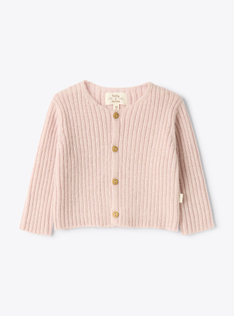 Cardigan in misto lana upcycled - Fucsia | Il Gufo