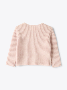 Cardigan in misto lana upcycled - Fucsia | Il Gufo